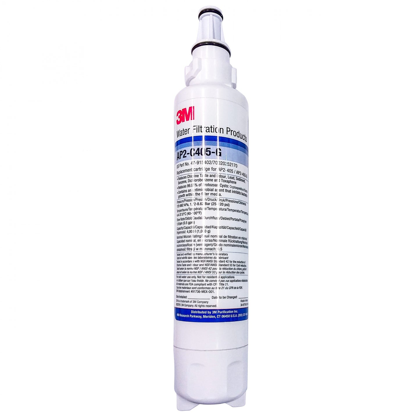 3M 濾水芯 AP2-C405G (家用濾水系統AP2-405G專用) AP2C405GCART 香港行貨